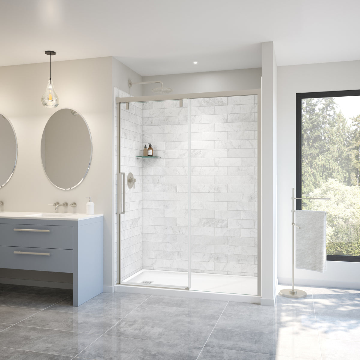 Maax Uptown 56-59 x 76 in 8 mm Sliding Shower Door for Alcove Installation - image 20
