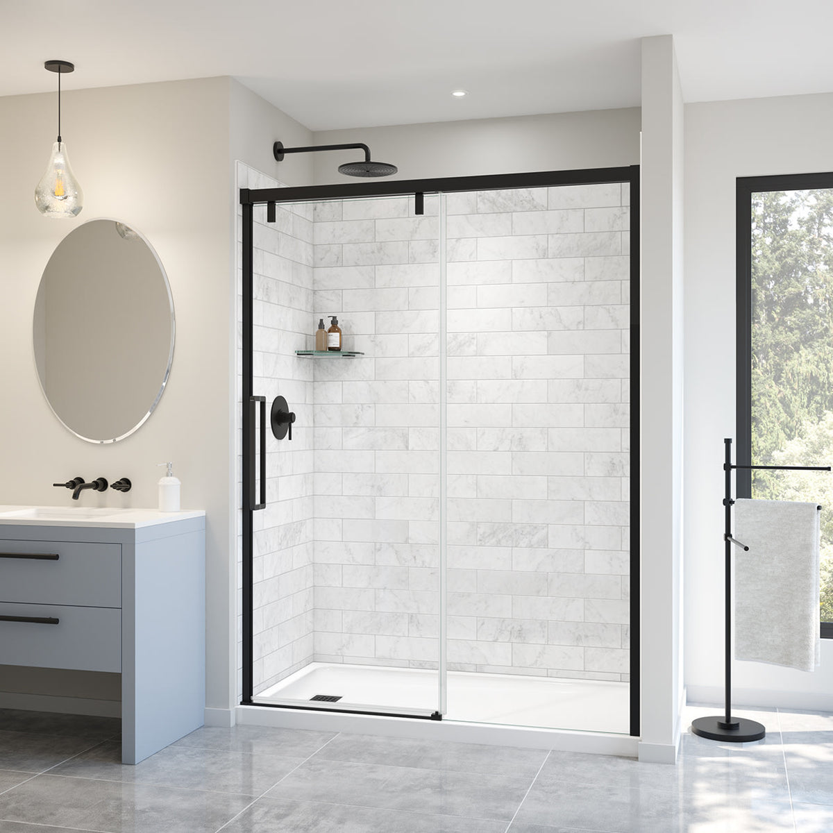 Maax Uptown 56-59 x 76 in 8 mm Sliding Shower Door for Alcove Installation - image 25