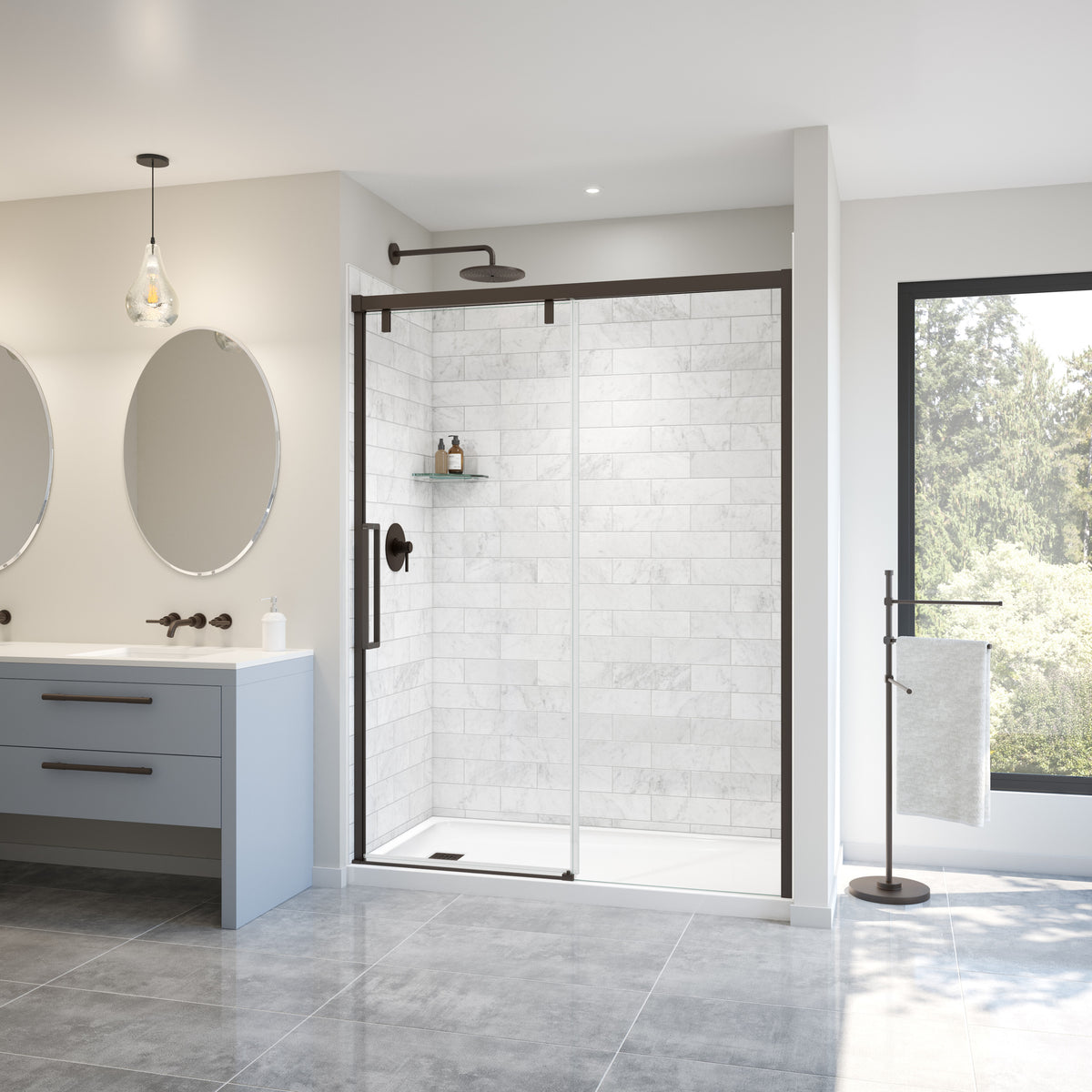 Maax Uptown 56-59 x 76 in 8 mm Sliding Shower Door for Alcove Installation - image 6