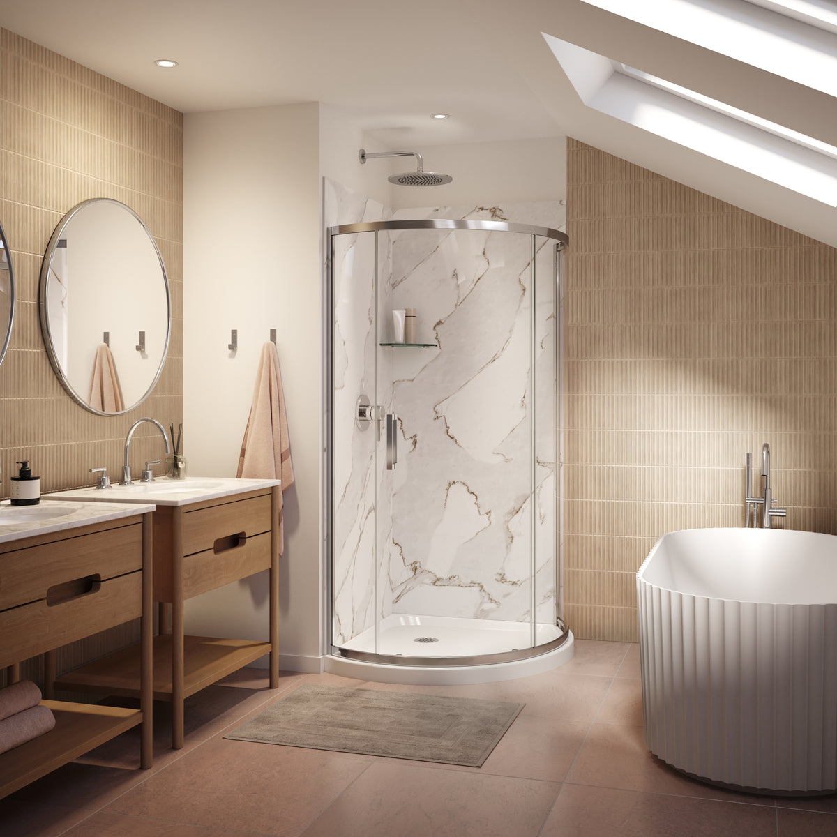 Maax Utile 3636 Composite Direct-to-Stud Two-Piece Corner Shower Wall Kit - image 14