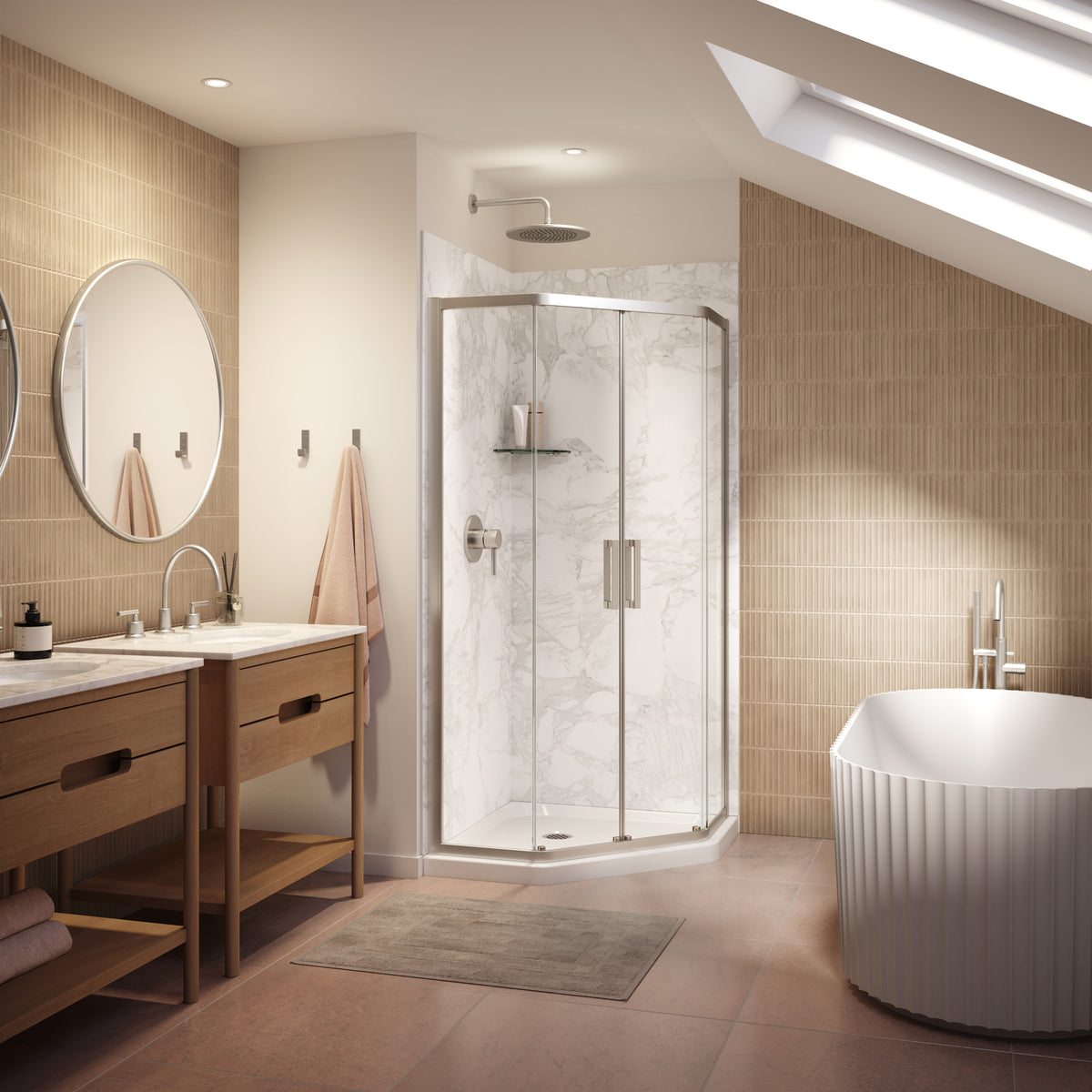 Maax Utile 3636 Composite Direct-to-Stud Two-Piece Corner Shower Wall Kit - image 16