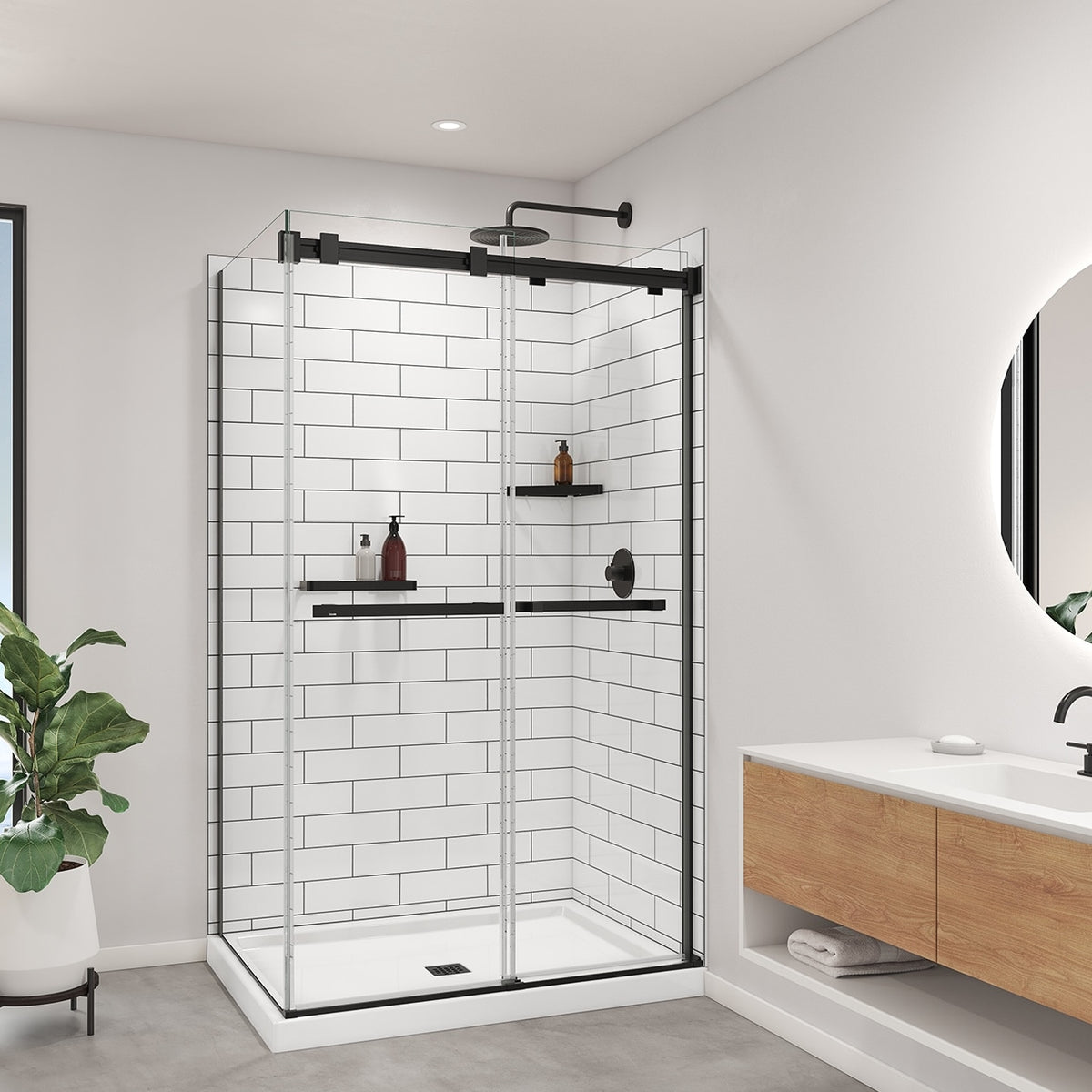 Maax Utile 4832 Composite Direct-to-Stud Two-Piece Corner Shower Wall Kit - image 2