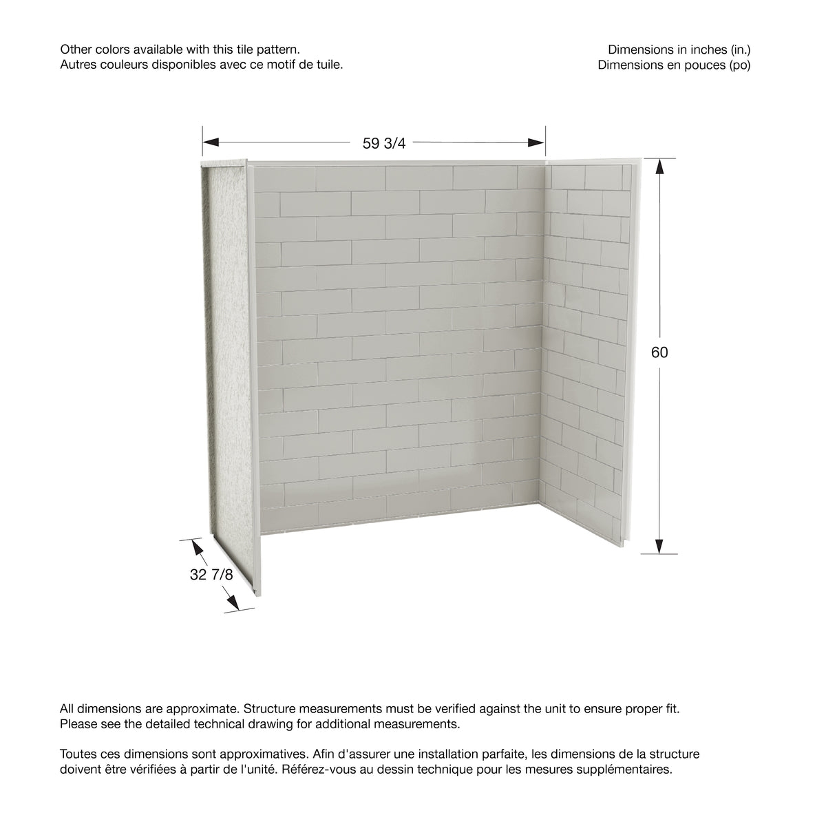 Maax Utile 6032 Composite Direct-to-Stud Three-Piece Tub Wall Kit - image 10