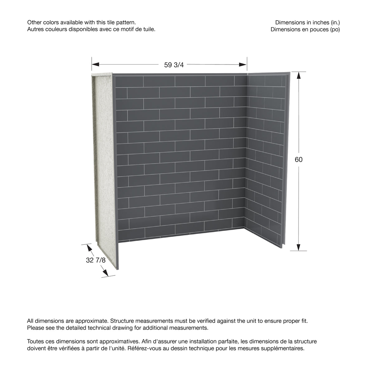 Maax Utile 6032 Composite Direct-to-Stud Three-Piece Tub Wall Kit - image 5