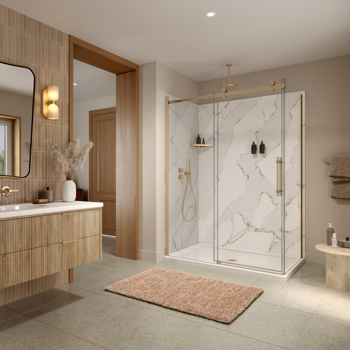 Maax Utile 6032 Composite Direct-to-Stud Two-Piece Corner Shower Wall Kit - image 15
