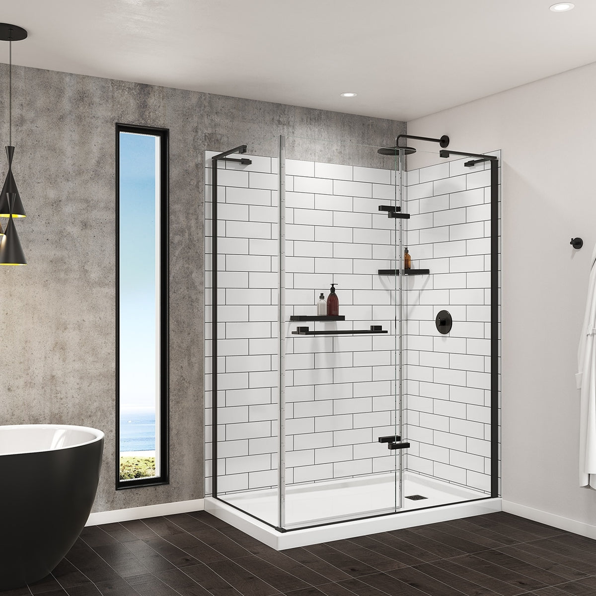 Maax Utile 6036 Composite Direct-to-Stud Three-Piece Alcove Shower Wall Kit - image 2