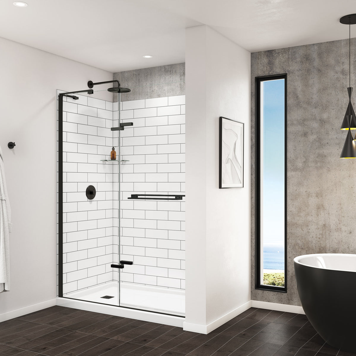 Maax Utile 6036 Composite Direct-to-Stud Two-Piece Corner Shower Wall Kit - image 2