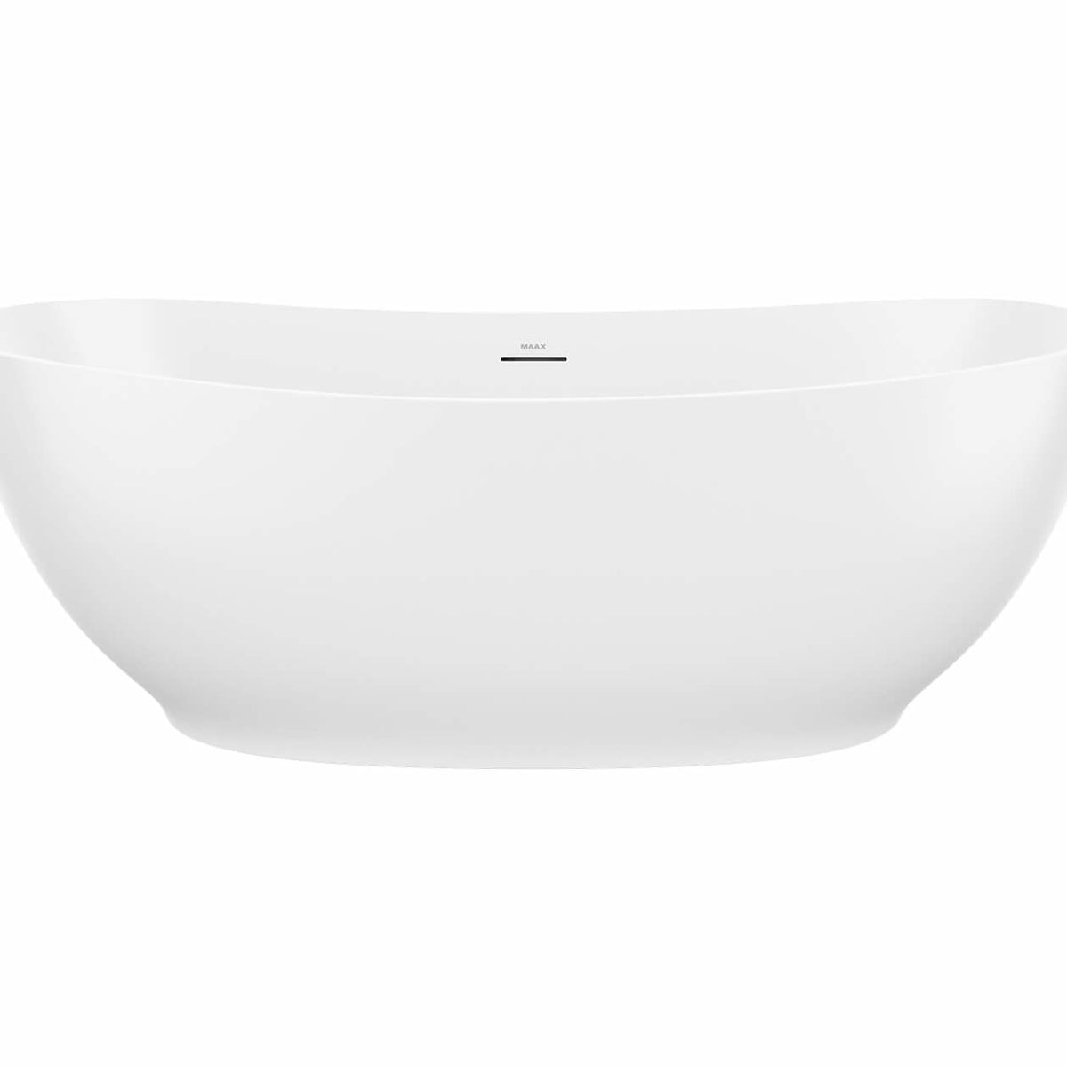 Maax Valentina 67 x 32 Acrylic Freestanding Center Drain Bathtub in Matte White with Matte White Skirt - image 3
