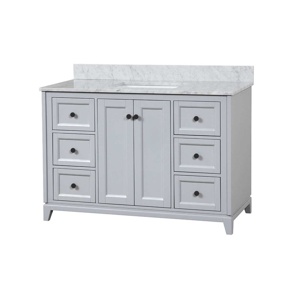Maax Vanuria 48 in Freestanding Single Sink Vanity in White with White Marble Top and Brushed Nickel Hardware - image 16