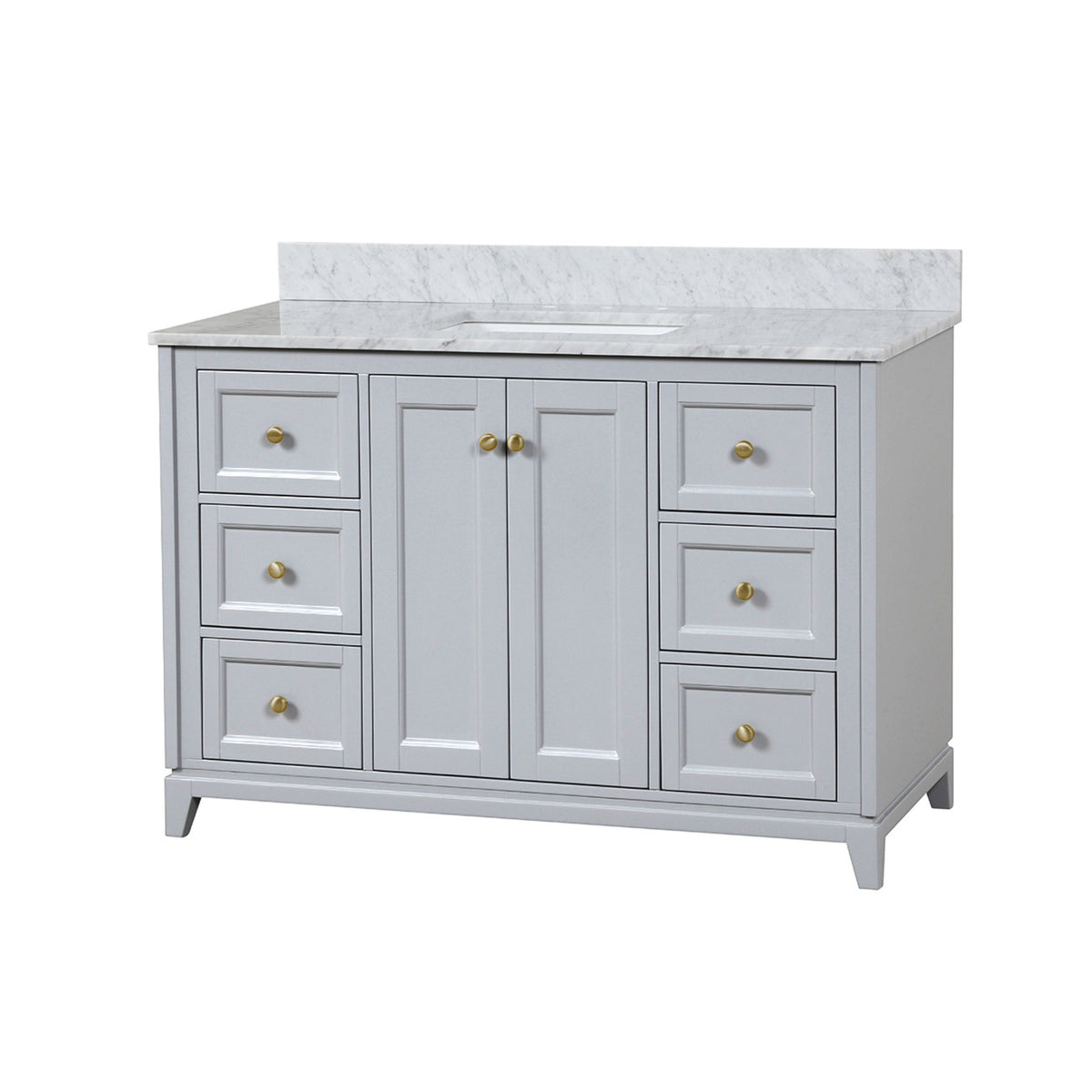 Maax Vanuria 48 in Freestanding Single Sink Vanity in White with White Marble Top and Brushed Nickel Hardware - image 19