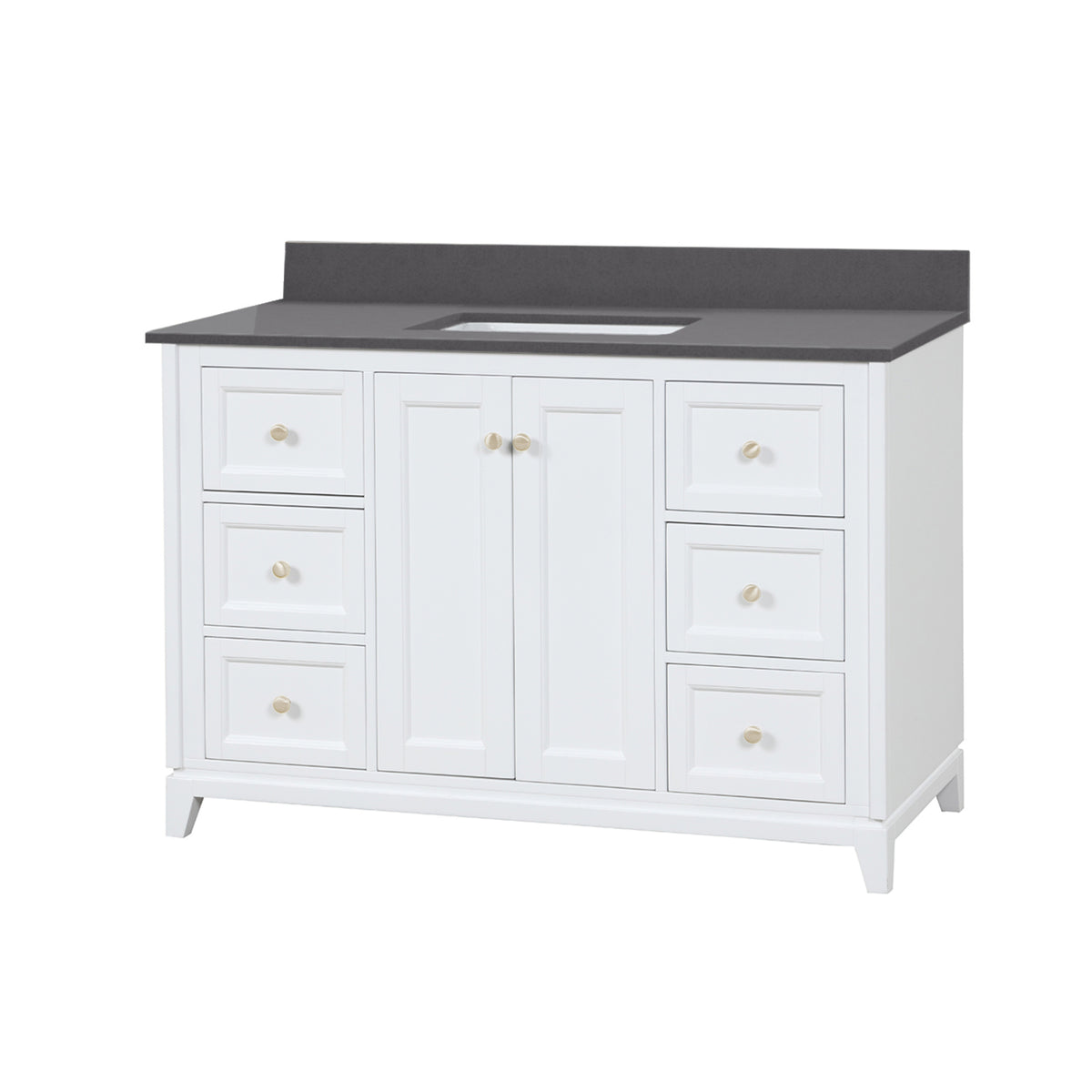 Maax Vanuria 48 in Freestanding Single Sink Vanity in White with White Marble Top and Brushed Nickel Hardware - image 22