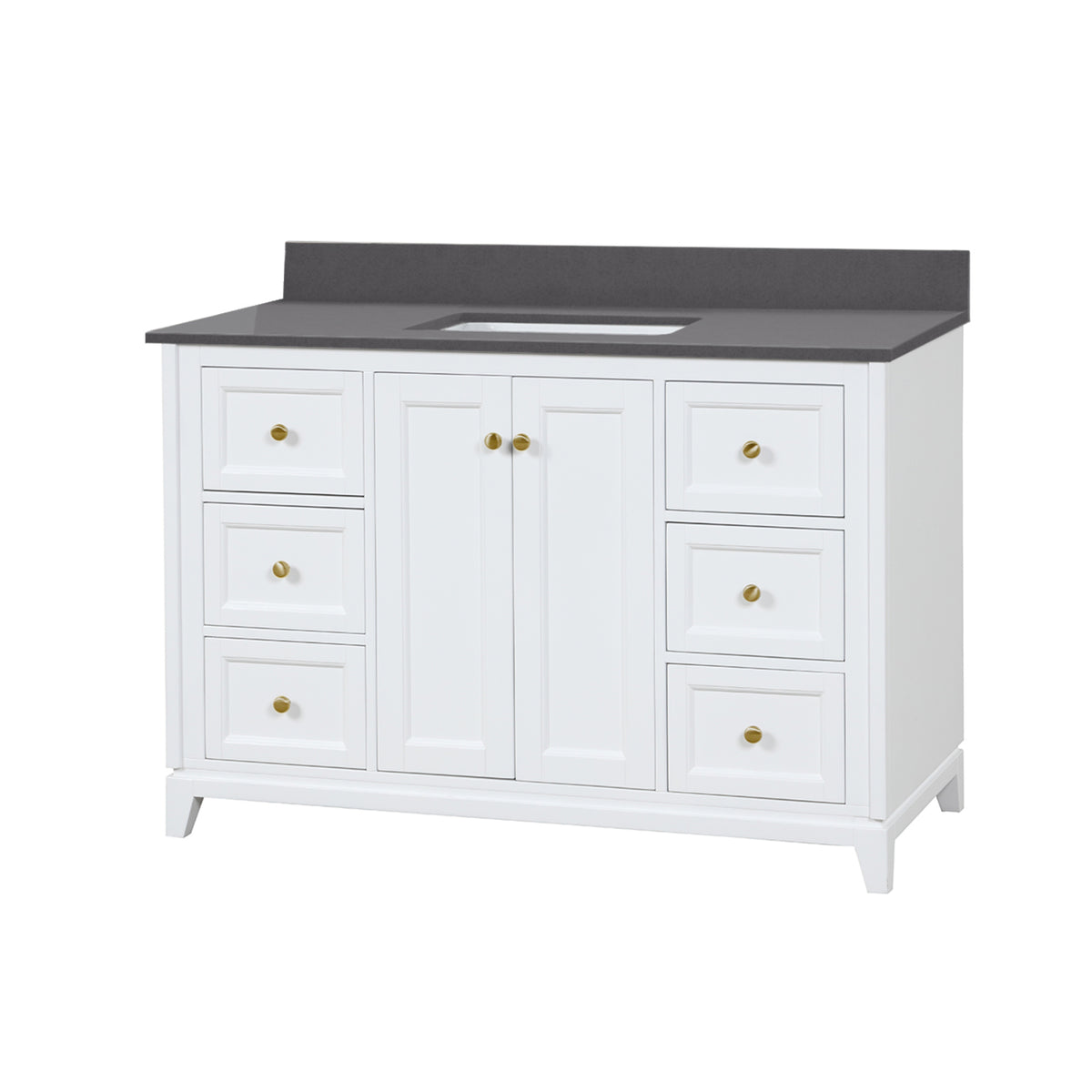 Maax Vanuria 48 in Freestanding Single Sink Vanity in White with White Marble Top and Brushed Nickel Hardware - image 29