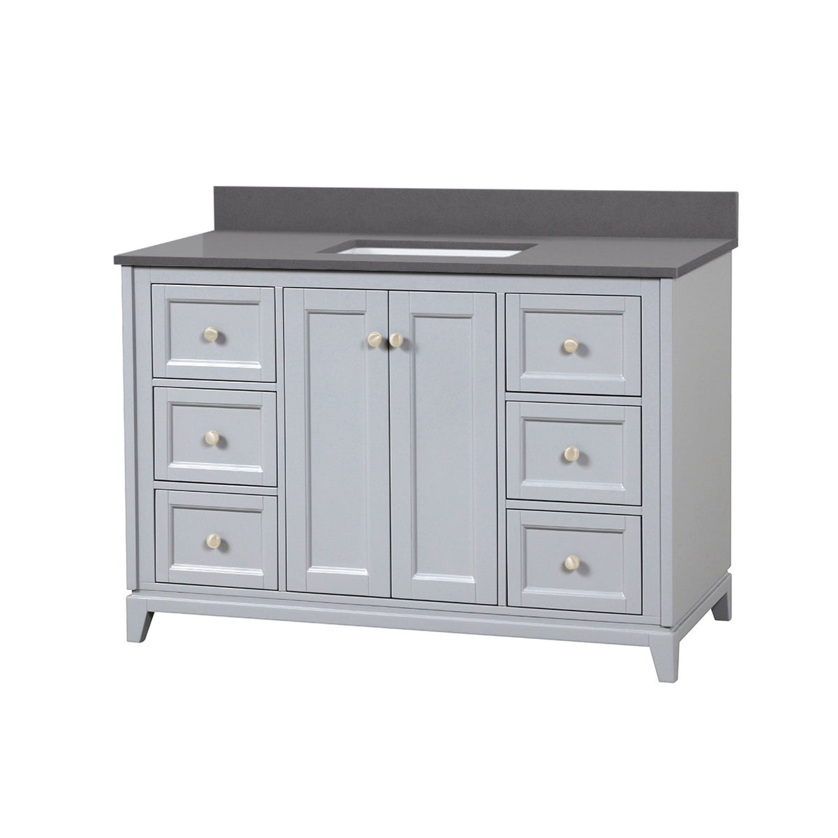 Maax Vanuria 48 in Freestanding Single Sink Vanity in White with White Marble Top and Brushed Nickel Hardware - image 32