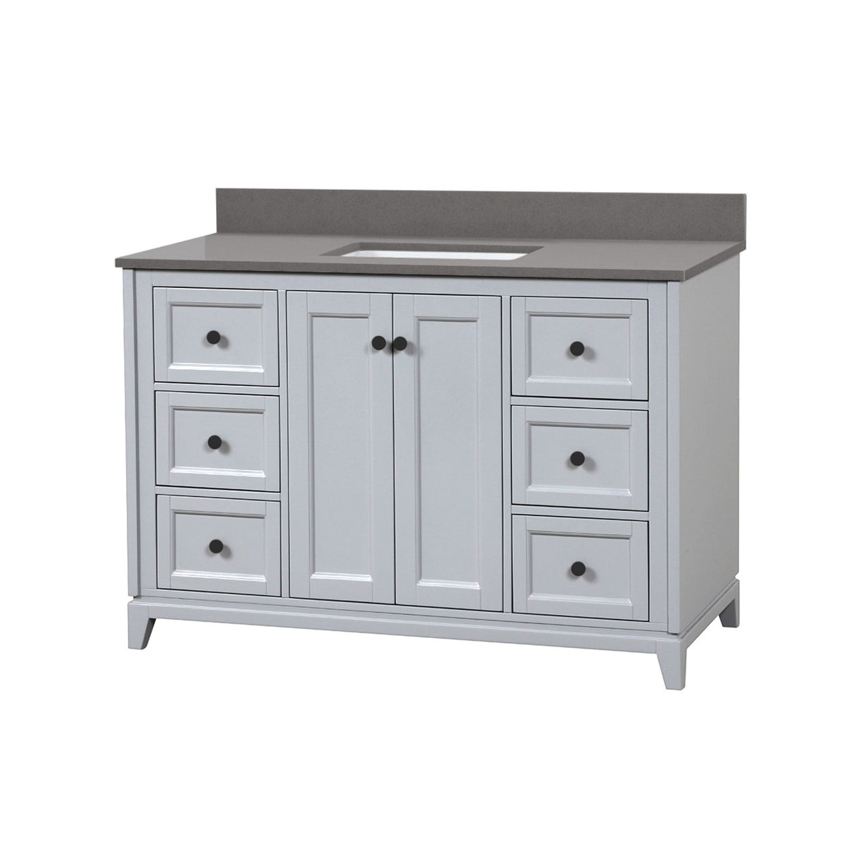 Maax Vanuria 48 in Freestanding Single Sink Vanity in White with White Marble Top and Brushed Nickel Hardware - image 35