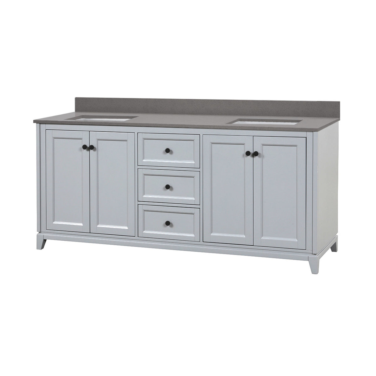 Maax Vanuria 72 in Freestanding Double Sink Vanity in White with White Marble Top and Brushed Gold Hardware - image 35