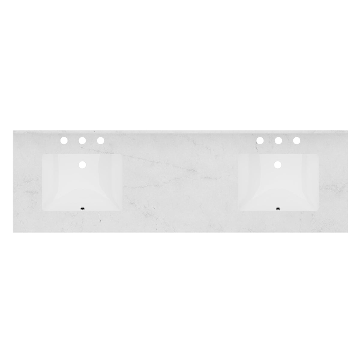Maax Vanuria 72 in Freestanding Double Sink Vanity in White with White Marble Top and Brushed Gold Hardware - image 4