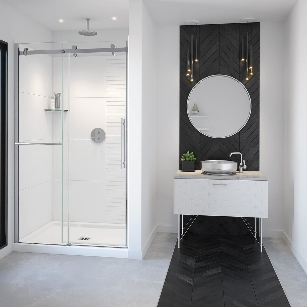 Maax Vela 44 ½-47 x 78 ¾ in 8mm Sliding Shower Door