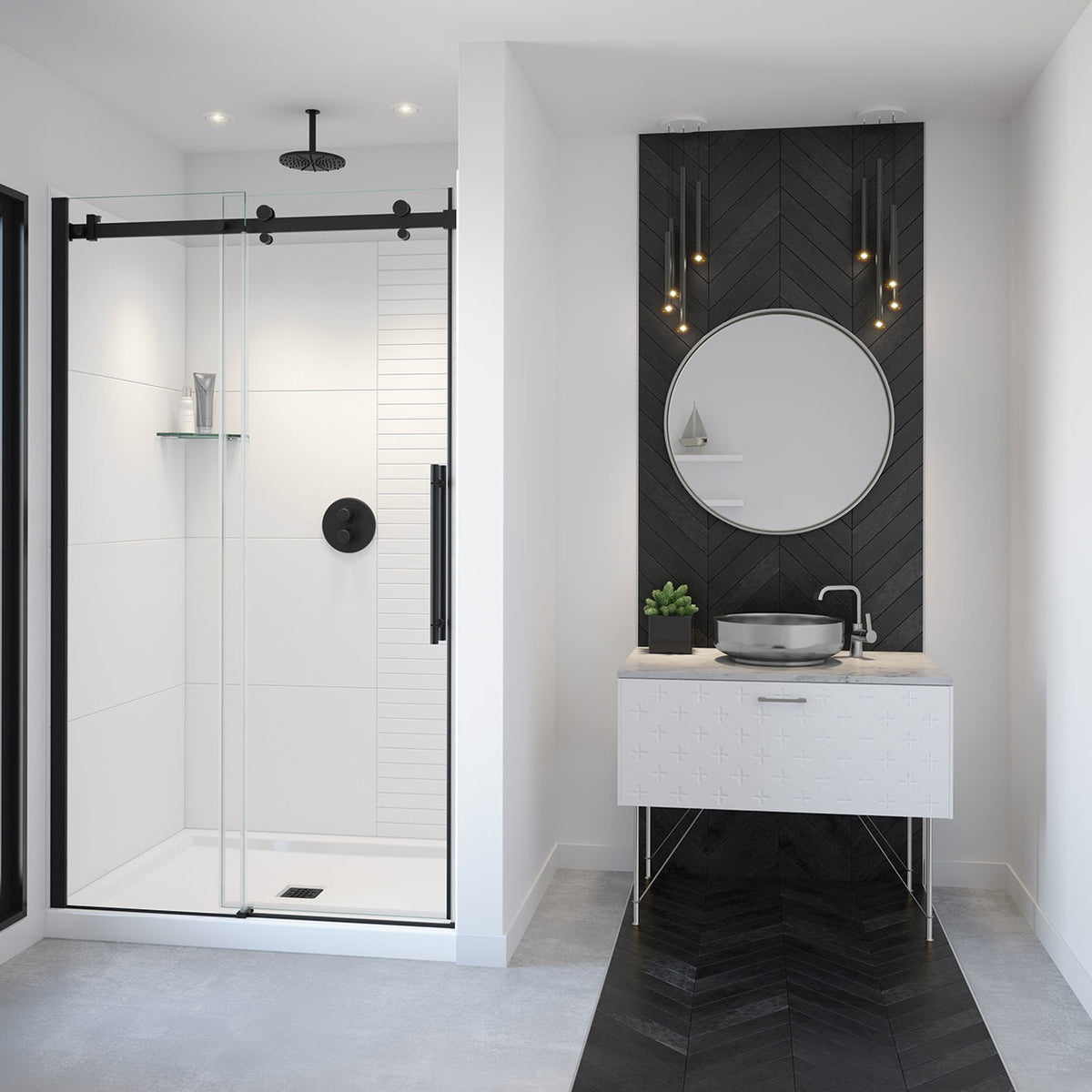 Maax Vela 44 ½-47 x 78 ¾ in 8mm Sliding Shower Door for Alcove Installation - image 16