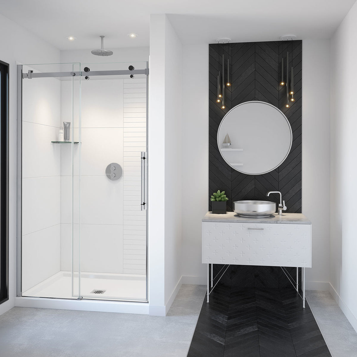 Maax Vela 44 ½-47 x 78 ¾ in 8mm Sliding Shower Door for Alcove Installation - image 21