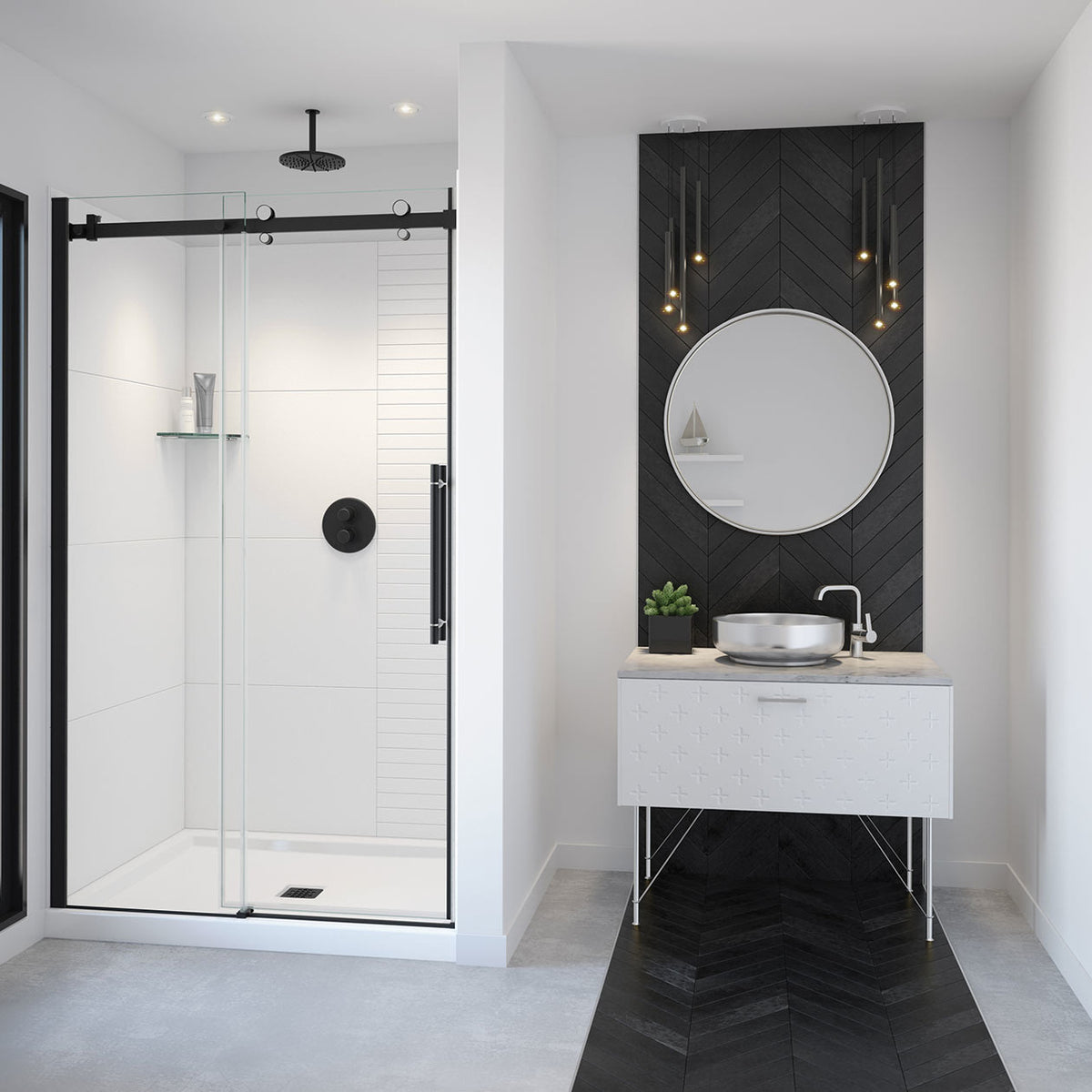 Maax Vela 44 ½-47 x 78 ¾ in 8mm Sliding Shower Door for Alcove Installation - image 26
