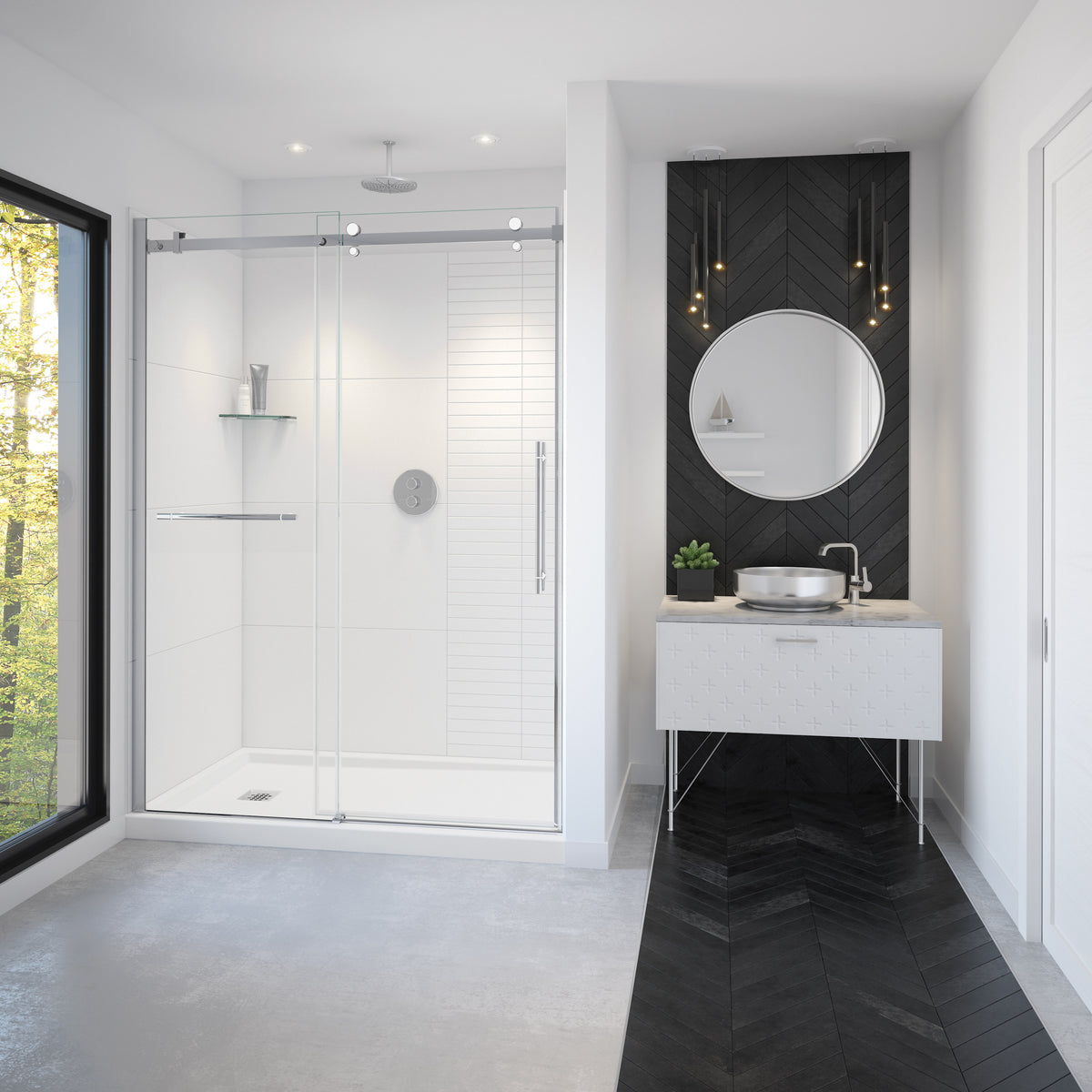 Maax Vela 56 ½-59 x 78 ¾ in 8mm Sliding Shower Door - image 6