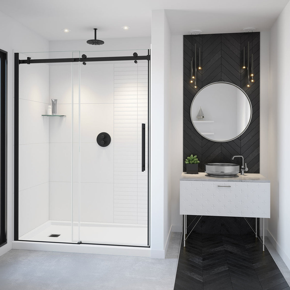 Maax Vela 56 ½-59 x 78 ¾ in 8mm Sliding Shower Door for Alcove Installation - image 16