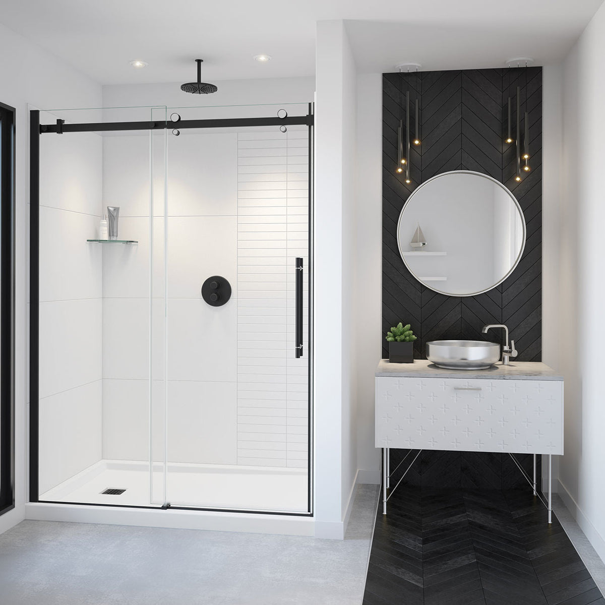 Maax Vela 56 ½-59 x 78 ¾ in 8mm Sliding Shower Door for Alcove Installation - image 26