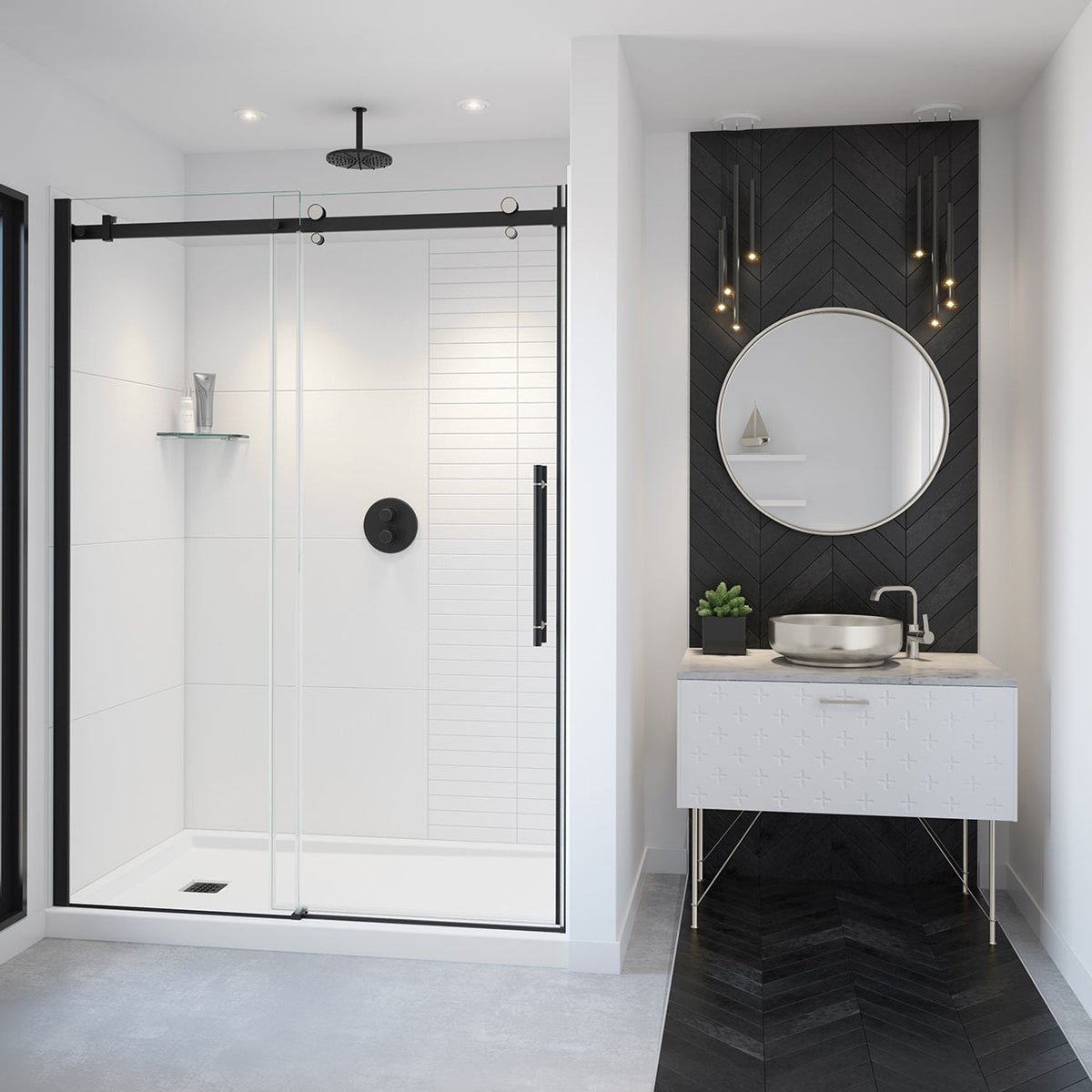 Maax Vela 56 ½-59 x 78 ¾ in 8mm Sliding Shower Door for Alcove Installation - image 31