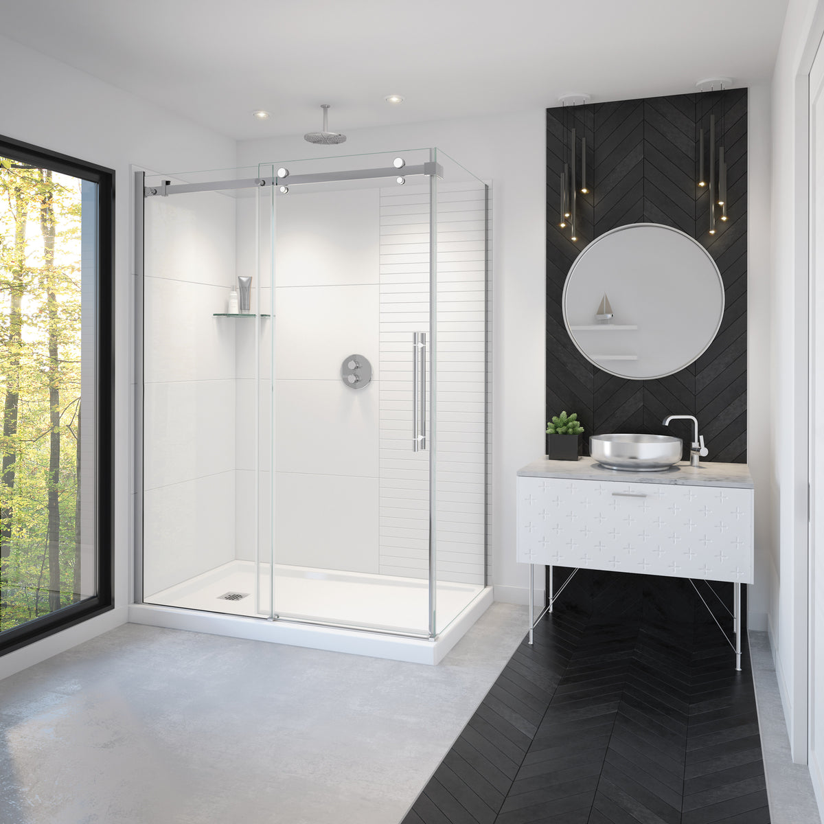 Maax Vela 56 ½-59 x 78 ¾ in 8mm Sliding Shower Door for Alcove Installation - image 6