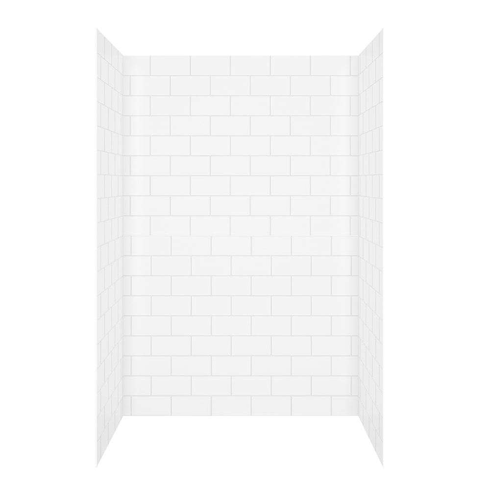Maax Versaline 4836 Composite Glue-up Four-Piece Shower Wall Kit in Subway White