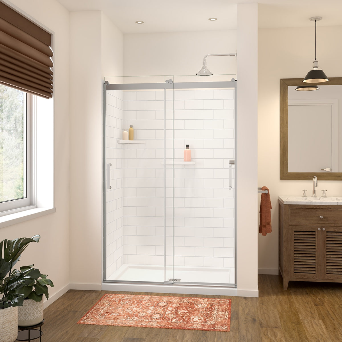 Maax Versaline 4836 Composite Glue-up Four-Piece Shower Wall Kit in Subway White - image 2