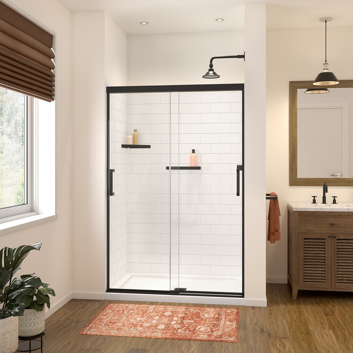 Maax Versaline 4836 Composite Glue-up Four-Piece Shower Wall Kit in Subway White - image 4