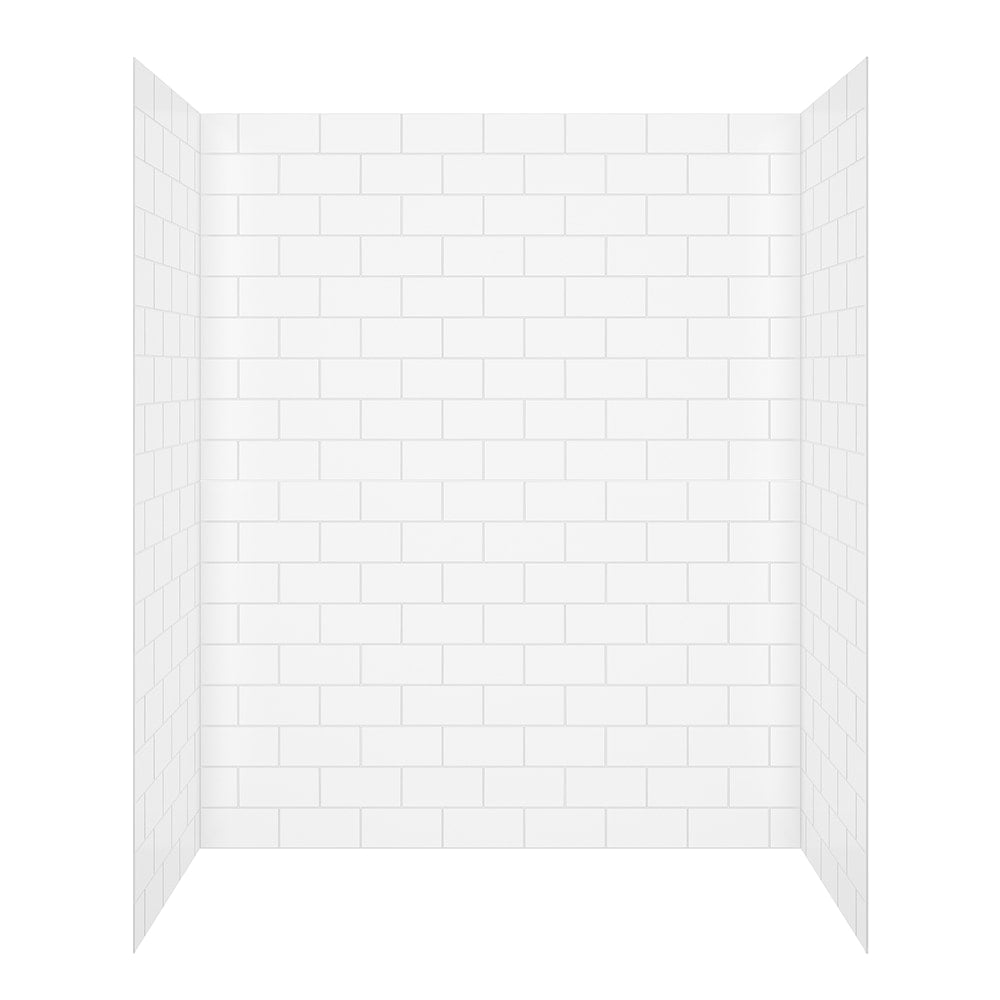Maax Versaline 6036 Composite Glue-up Four-Piece Shower Wall Kit in Subway White