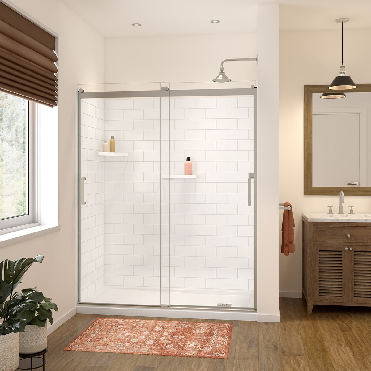 Maax Versaline 6036 Composite Glue-up Four-Piece Shower Wall Kit in Subway White - image 2