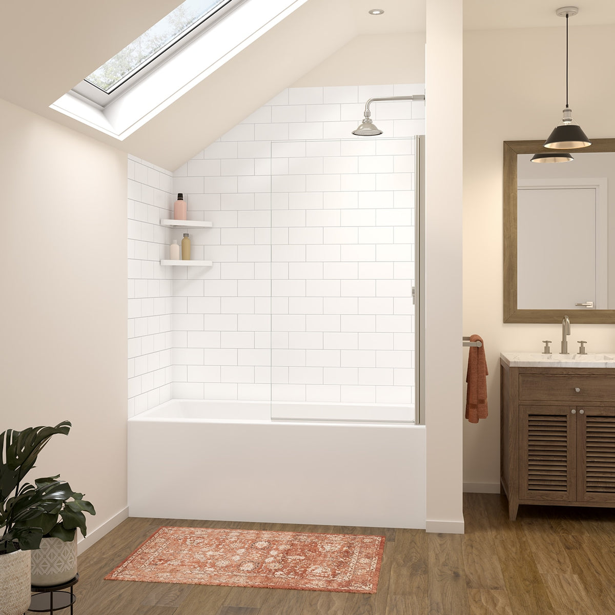Maax Versaline 6036 Composite Glue-up Four-Piece Shower Wall Kit in Subway White - image 4