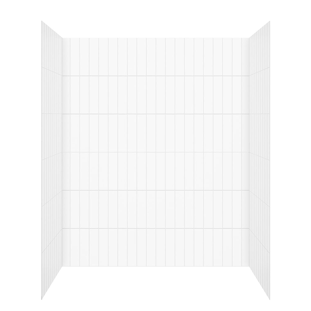 Maax Versaline 6036 Composite Glue-up Four-Piece Shower Wall Kit in Vertical White