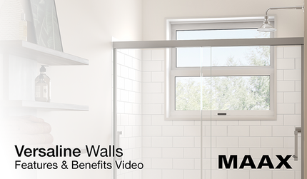 Versaline 48 in. Alcove Wall Kit - Vertical in White - Plumbing Market