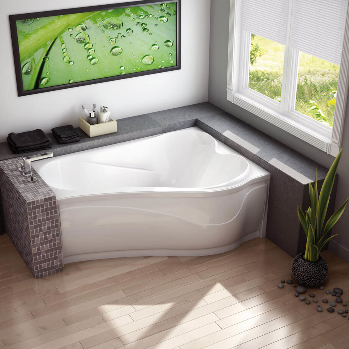 Maax Vichy 6043 ASY Acrylic Corner Bathtub in White