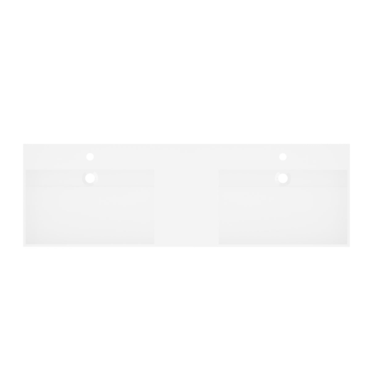 Maax Zidea 60 in Floating Double Integral Sink Vanity in White with White Solid Surface Top - image 4