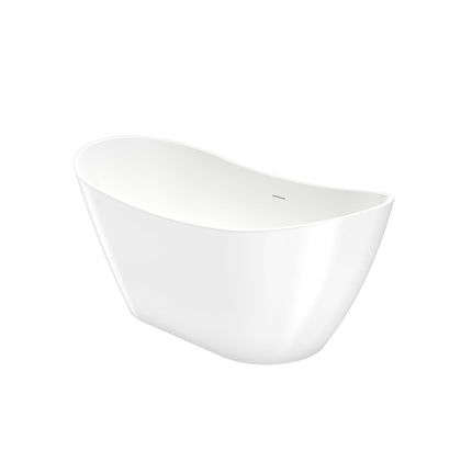 Mahaba 60 x 29 Acrylic Freestanding Oval Center Drain Bathtub in White - Plumbing Market