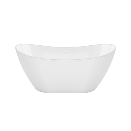 Mahaba 60 x 29 Acrylic Freestanding Oval Center Drain Bathtub in White - Plumbing Market