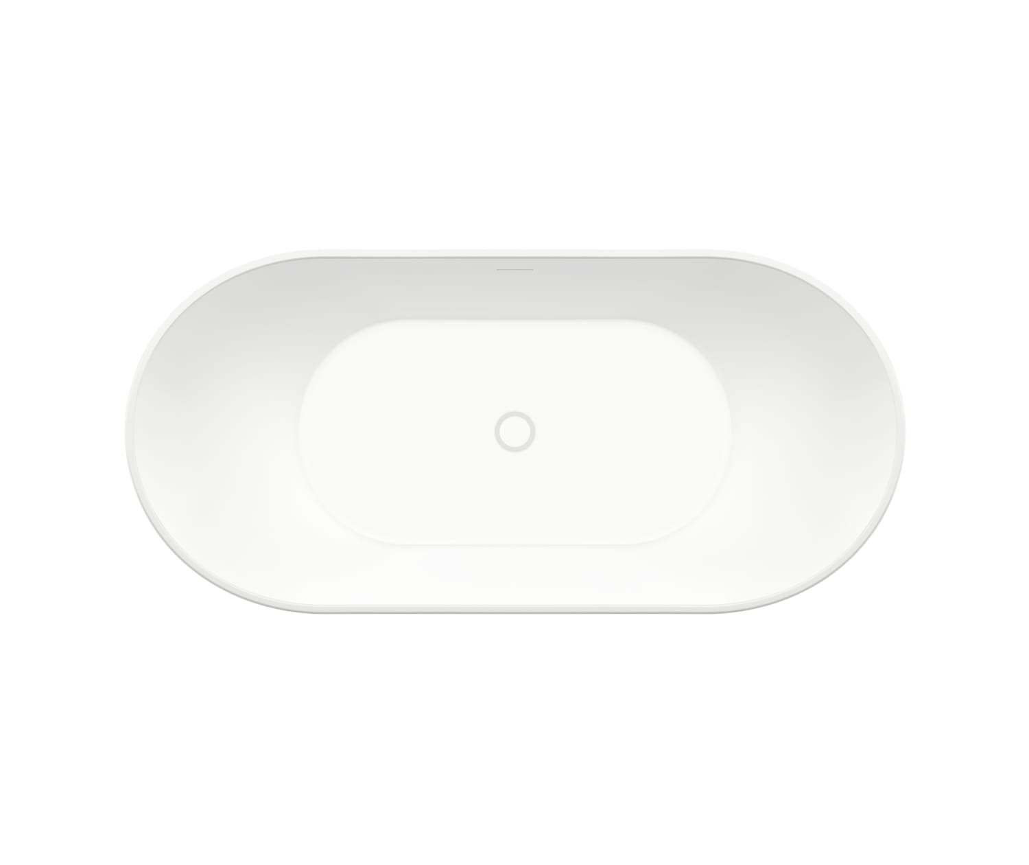 Mahaba 60 x 29 Acrylic Freestanding Oval Center Drain Bathtub in White - Plumbing Market