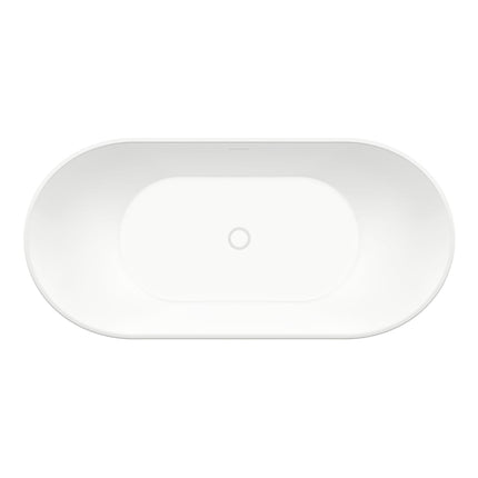 Mahaba 60 x 29 Acrylic Freestanding Oval Center Drain Bathtub in White - Plumbing Market