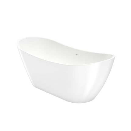 Mahaba 67 x 29 Acrylic Freestanding Oval Center Drain Bathtub in White - Plumbing Market