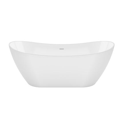Mahaba 67 x 29 Acrylic Freestanding Oval Center Drain Bathtub in White - Plumbing Market