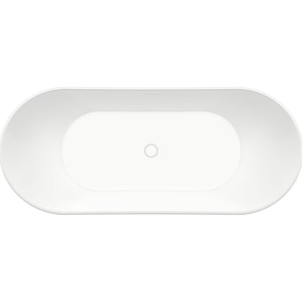 Mahaba 67 x 29 Acrylic Freestanding Oval Center Drain Bathtub in White - Plumbing Market