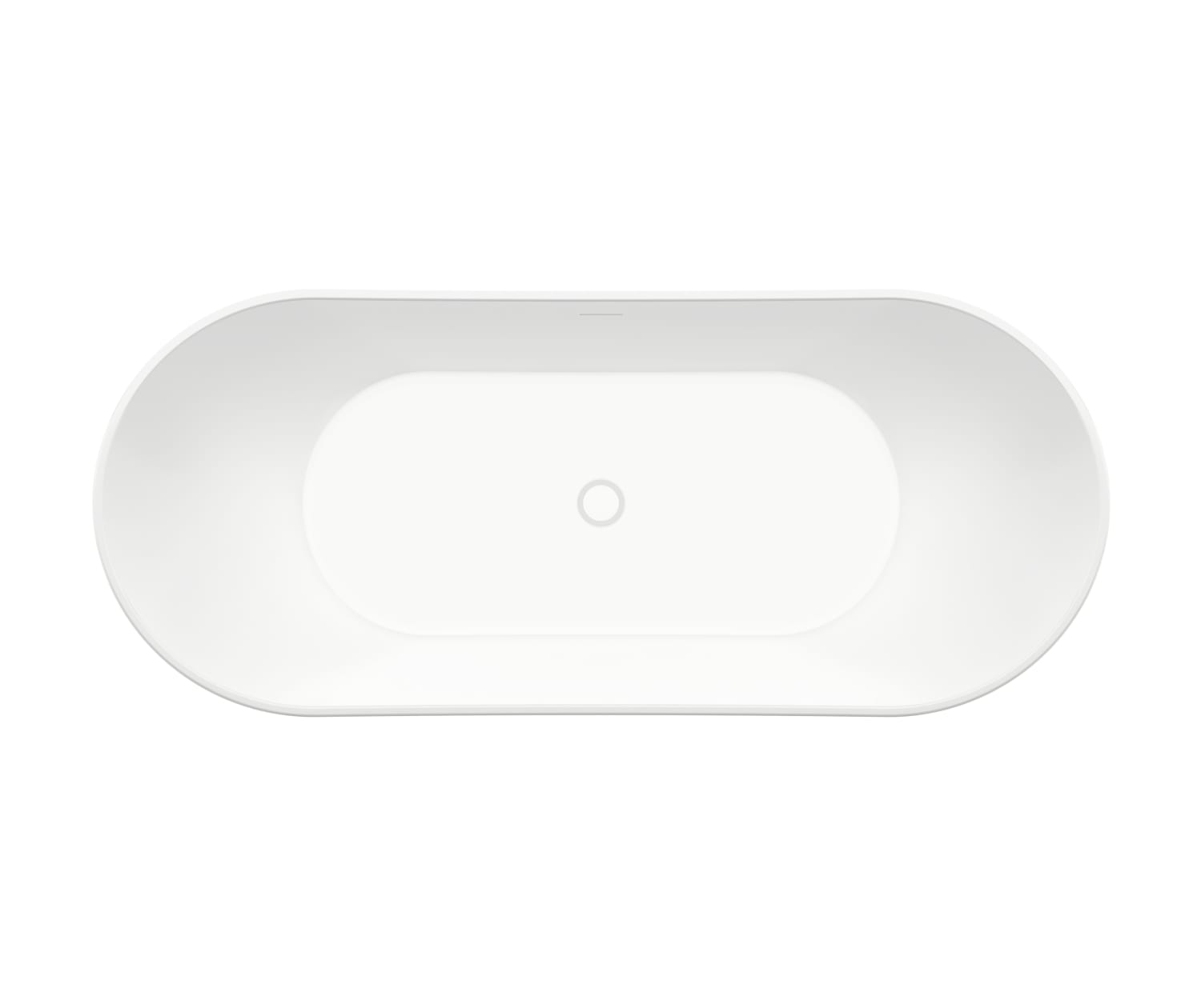 Mahaba 67 x 29 Acrylic Freestanding Oval Center Drain Bathtub in White - Plumbing Market