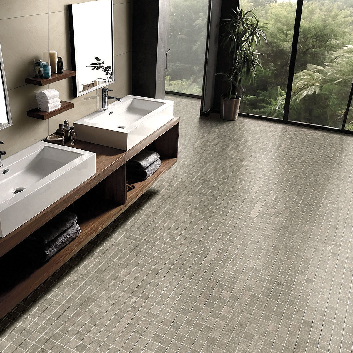 MSI Malahari Greige 24 x 48 Lappato Porcelain tile (NMALGRE2448L-3D) – MSI room scene (bathroom)