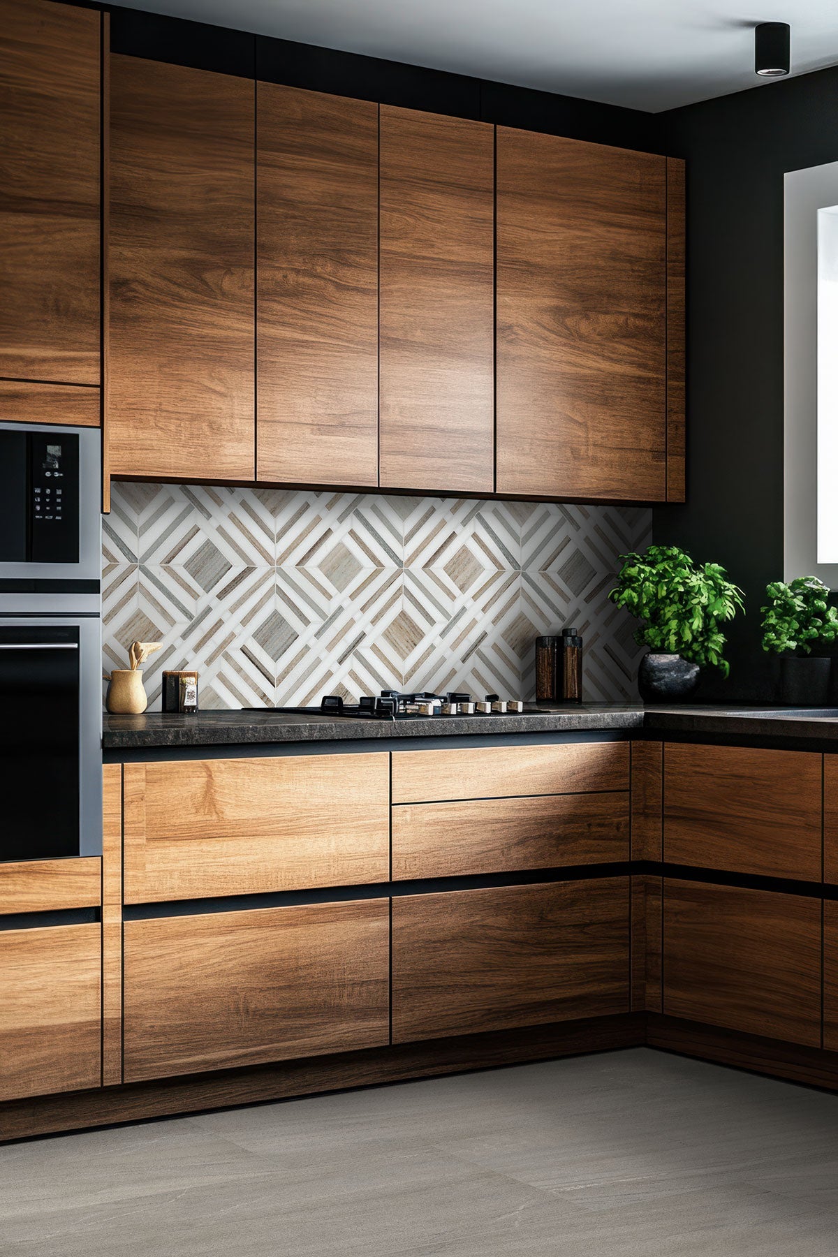 MSI Malahari Greige 24 x 48 Lappato Porcelain tile (NMALGRE2448L-3D) – MSI room scene (kitchen)
