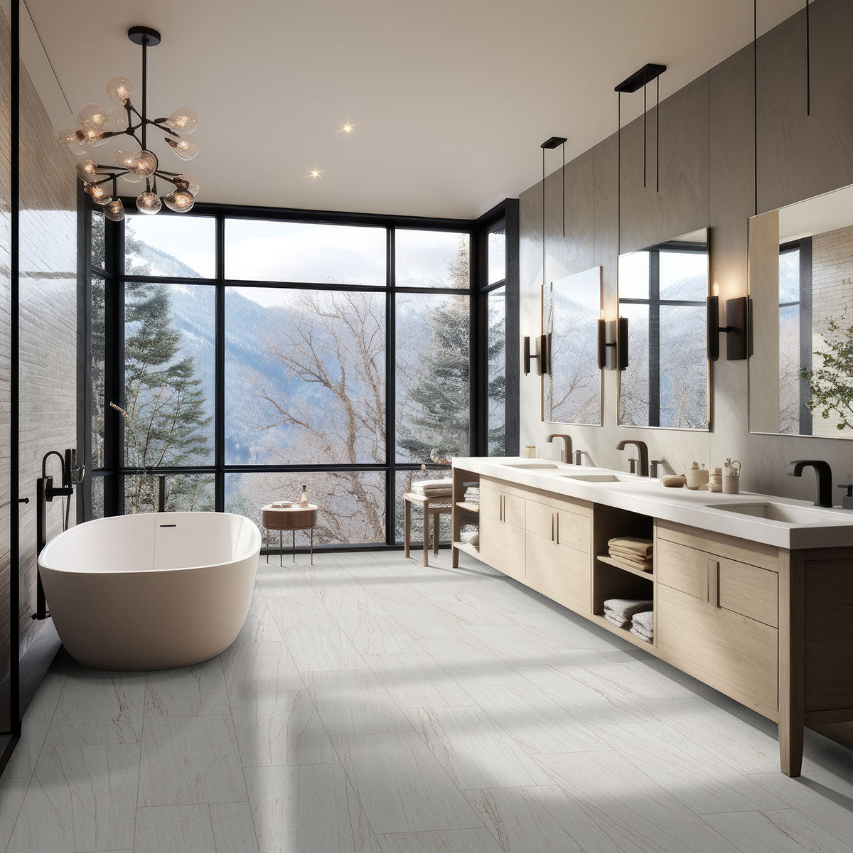 MSI Malahari White 3 x 24 Lappato Porcelain trim (NMALWHI3X24BNL-3D) – MSI room scene (bathroom)